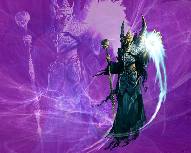 Demonic wizard crystal ball skull free wallpaper - medium preview image