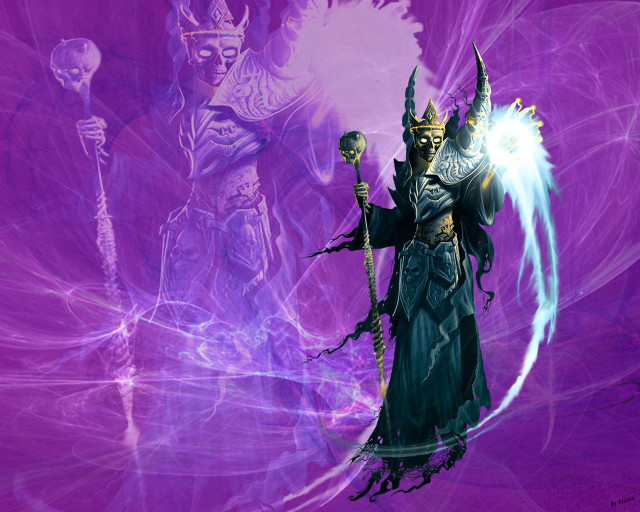 Demonic wizard crystal ball skull #2 free wallpaper - medium preview image