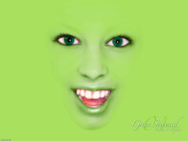 Green woman creepy smile green free wallpaper - medium preview image