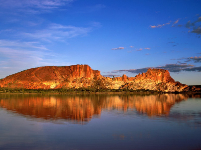 Mountain range reflection lake sunset #2 free wallpaper - medium preview image