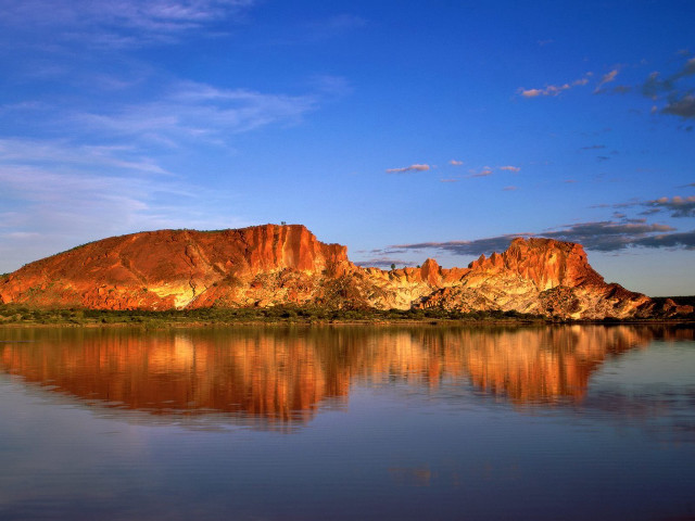 Mountain range reflection lake sunset #4 free wallpaper - medium preview image