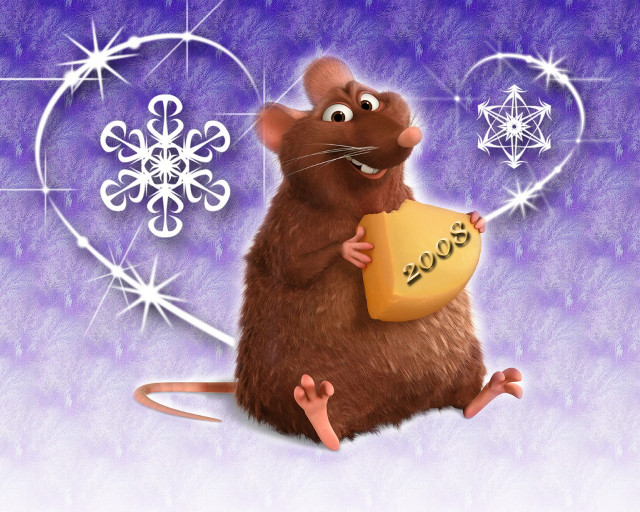 Rat holding box snowflake background #2 free wallpaper - medium preview image
