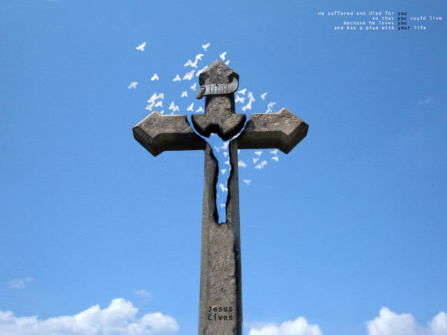 Cross bird flying gothic ambient free wallpaper - medium preview image