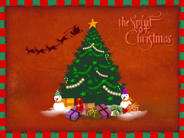 Christmas tree presents santa claus free wallpaper - medium preview image
