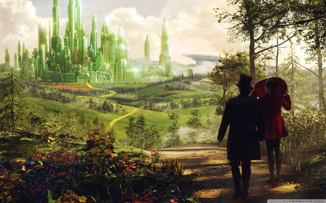Man woman walking path castle free wallpaper - medium preview image