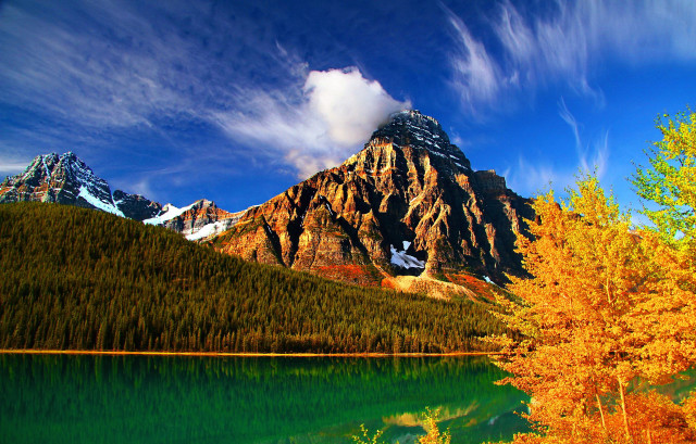 Mountain lake autumn trees sky #2 free wallpaper - medium preview image