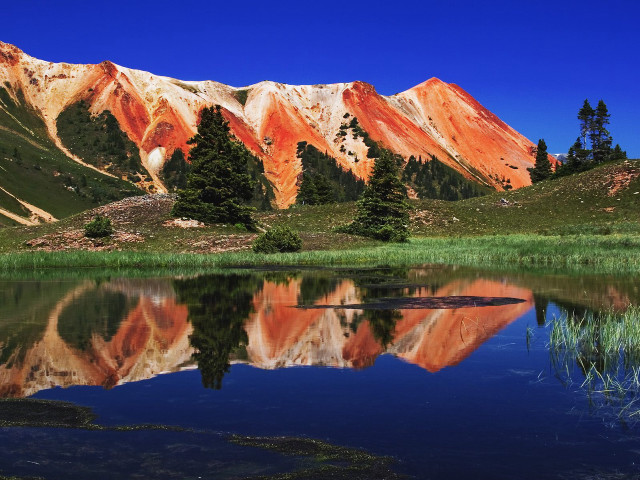 Mountain lake forest blue sky #3 free wallpaper - medium preview image