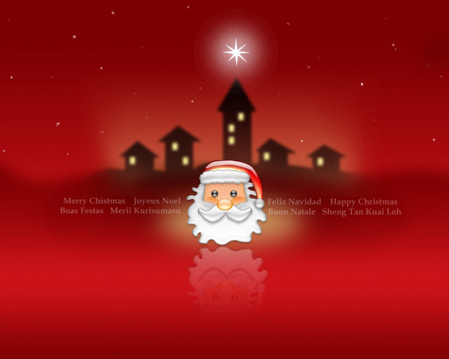 Santa christmas card red background free wallpaper - medium preview image