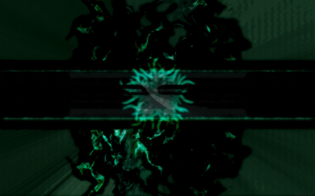 Green flower abstract neoplasticism glowing free wallpaper - medium preview image