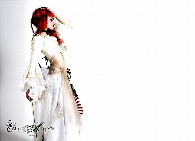 Woman red hair white dress #5 free wallpaper - medium preview image