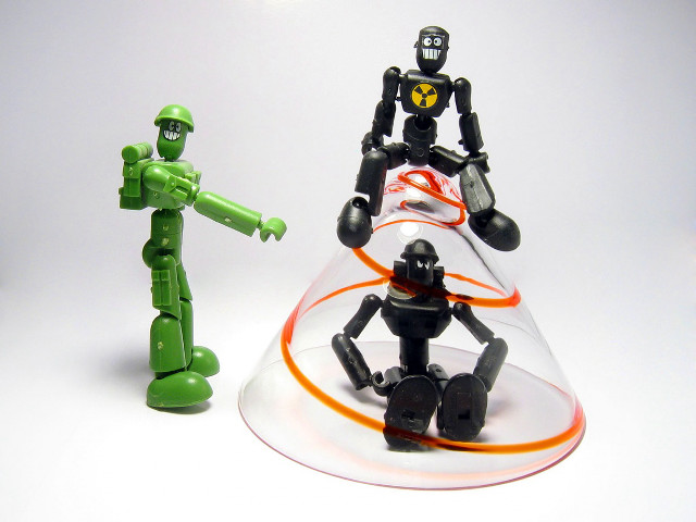Toy figures cone cybernetics robot free wallpaper - medium preview image