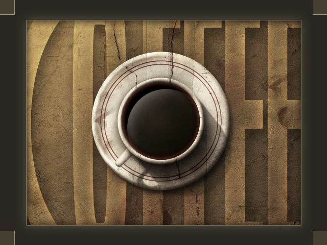 Coffee cup wooden table sign free wallpaper - medium preview image