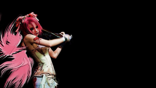 Woman pink hair feathered dress free wallpaper - medium preview image