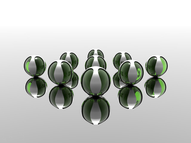 Green balls white background reflection #3 free wallpaper - medium preview image