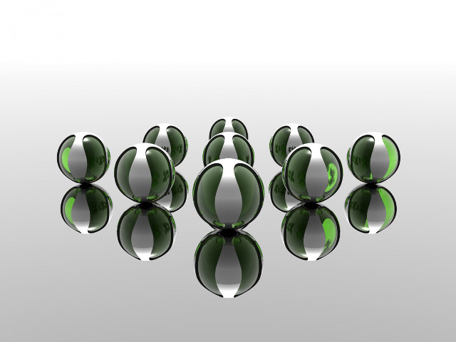 Green balls white background reflection #2 free wallpaper - medium preview image