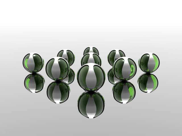 Green balls white background reflection free wallpaper - medium preview image