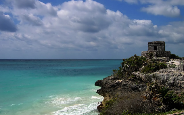 Beach tower water magicrealism panoramic free wallpaper - medium preview image