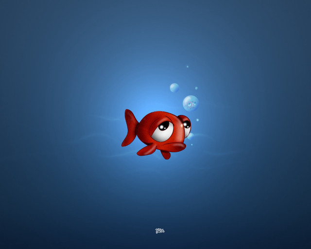 Red fish big eyes swimming #2 free wallpaper - medium preview image