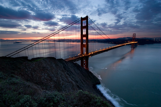 Long bridge water sunset golden #2 free wallpaper - medium preview image