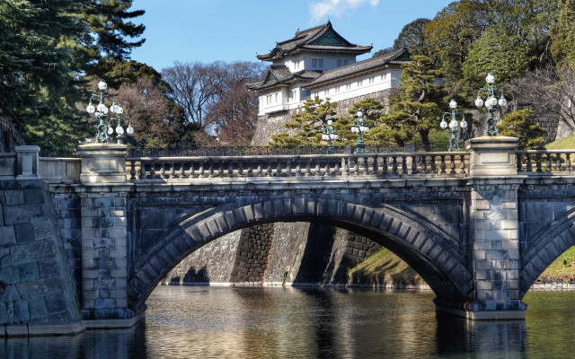 Bridge water building background light free wallpaper - medium preview image