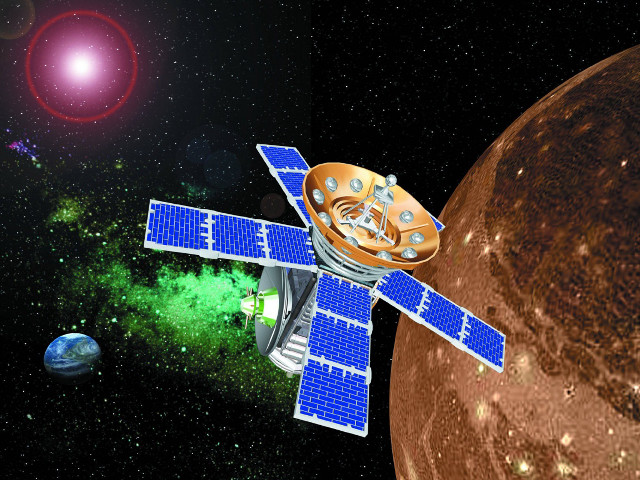 Satellite planet space red star free wallpaper - medium preview image