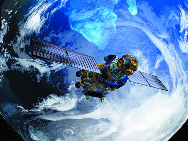 Satellite flying blue earth clouds #4 free wallpaper - medium preview image