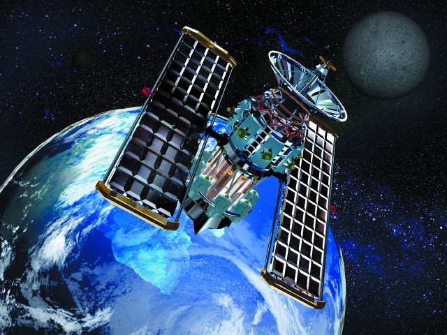 Satellite flying earth moon background #2 free wallpaper - medium preview image