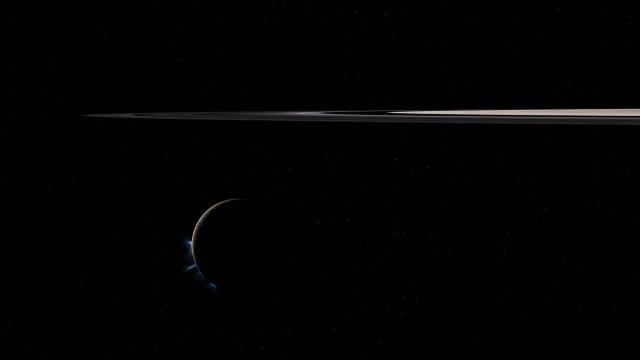 Saturn moon night sky aurora free wallpaper - medium preview image