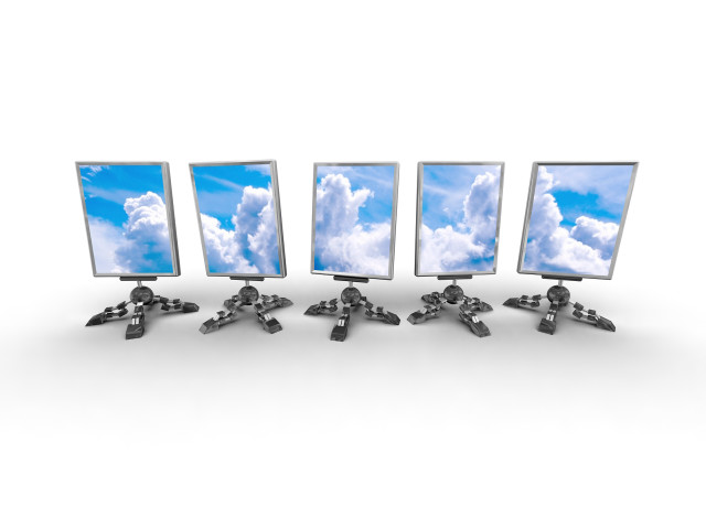 Group four monitors sky background free wallpaper - medium preview image