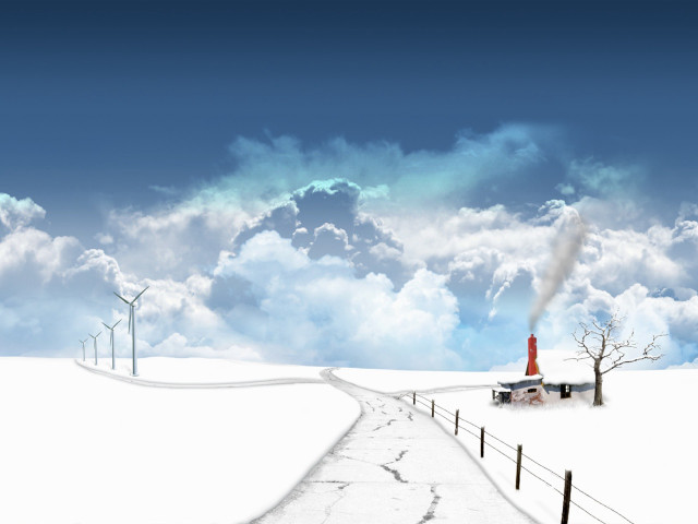 Road red light snow sky #3 free wallpaper - medium preview image