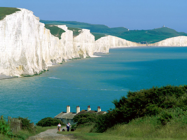Beach path cliff water group free wallpaper - medium preview image