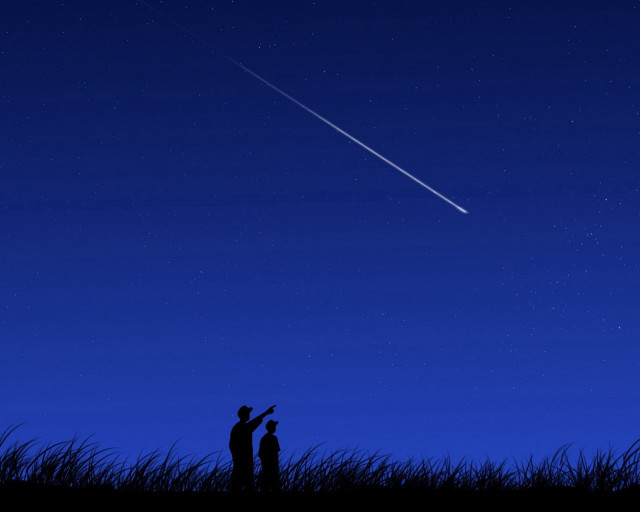 People field plane night star free wallpaper - medium preview image