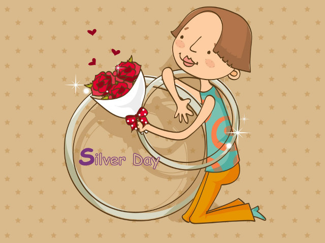 Woman bouquet roses silver ring free wallpaper - medium preview image