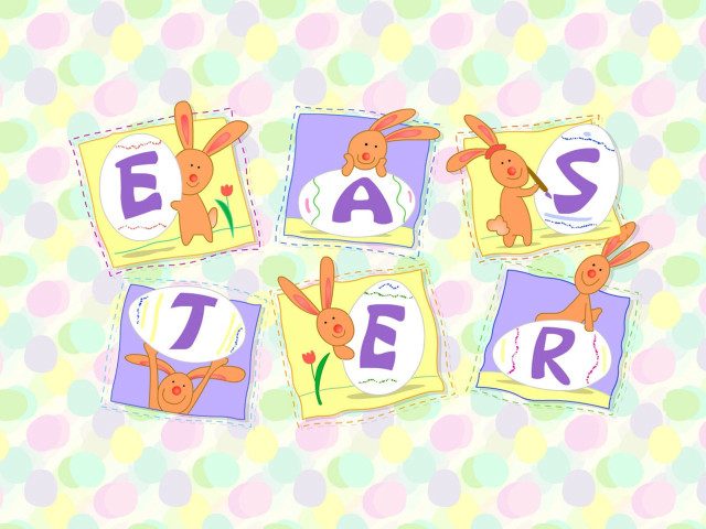 Bunny rabbit easter lettering image free wallpaper - medium preview image