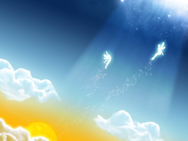 Birds flying sky clouds sun #4 free wallpaper - medium preview image