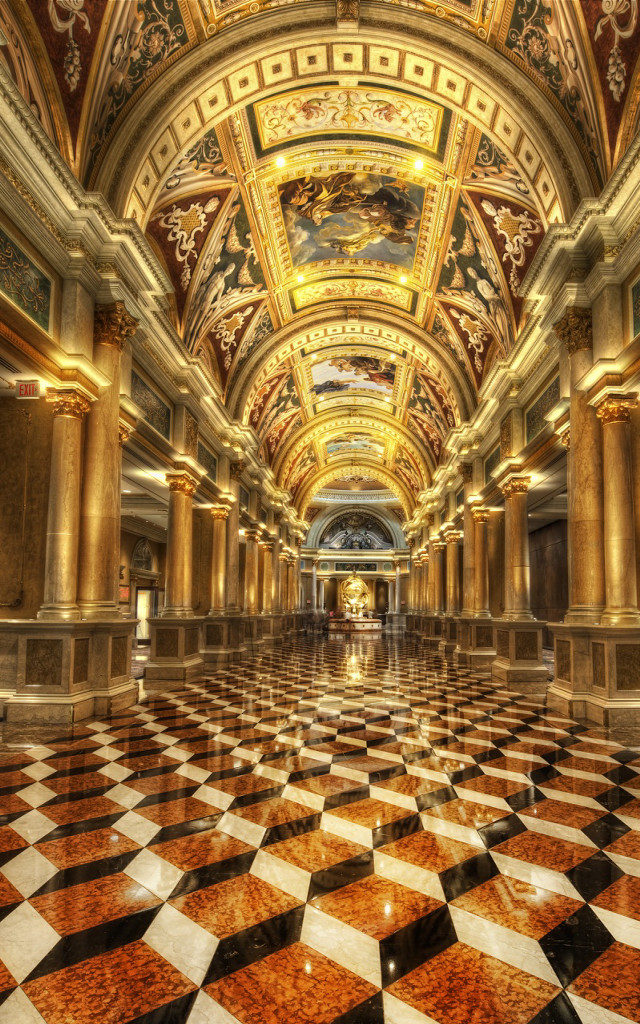 Large building checkered floor painted free wallpaper - medium preview image