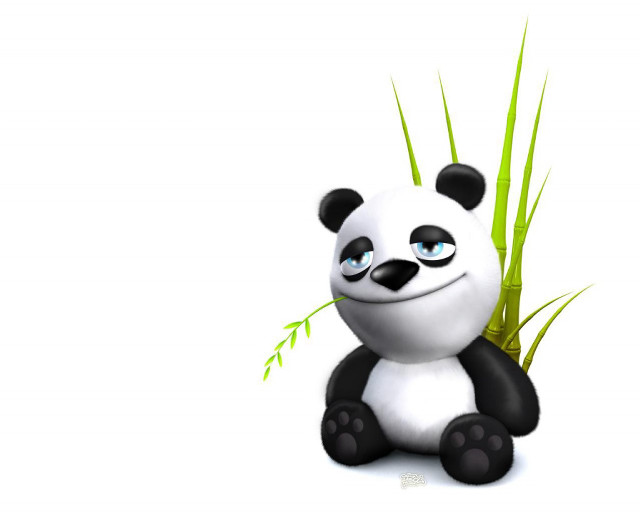 Panda bear sitting grass smiling #3 free wallpaper - medium preview image