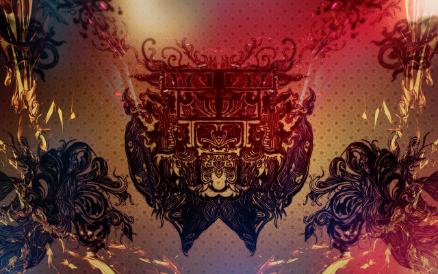Colorful lion head crown red free wallpaper - medium preview image