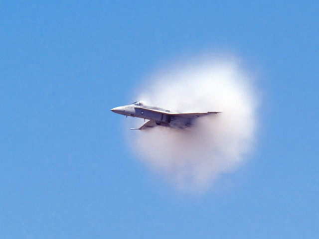 Jet flying blue sky smoke #5 free wallpaper - medium preview image