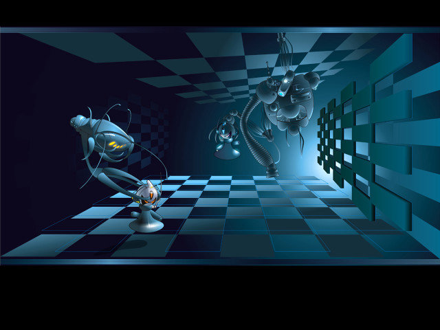 Cartoon character chess game checkered free wallpaper - medium preview image
