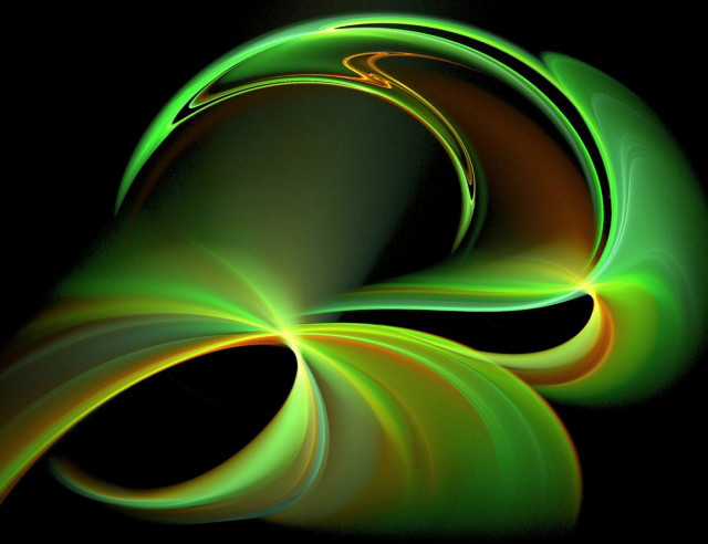 Green yellow swirl black background #4 free wallpaper - medium preview image