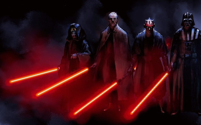 Costumed people lightsabers faces arms free wallpaper - medium preview image