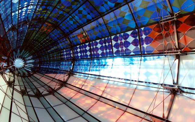Colorful glass ceiling blue red free wallpaper - medium preview image