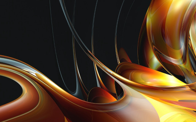 Orange yellow swirl black background free wallpaper - medium preview image