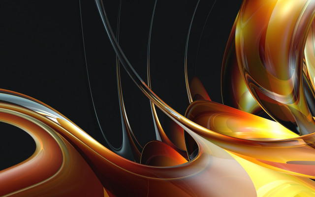 Black background orange yellow swirls #2 free wallpaper - medium preview image
