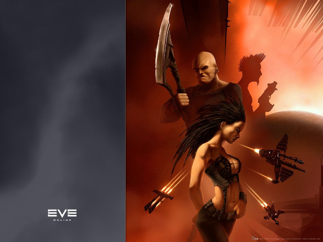 Man woman knife red background free wallpaper - medium preview image
