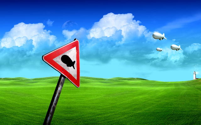 Red white sign green field #3 free wallpaper - medium preview image