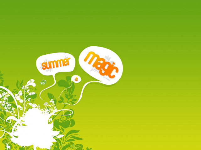 Green background speech bubbles summer #2 free wallpaper - medium preview image