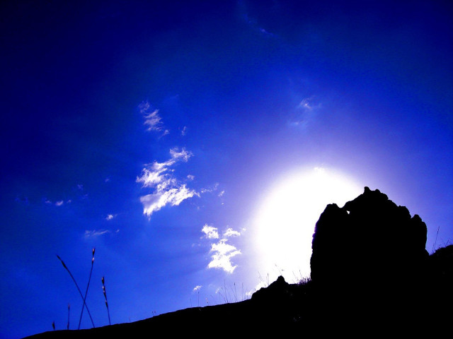Person hill sky sun clouds #3 free wallpaper - medium preview image