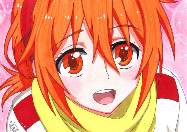 Girl red hair scarf eyes free wallpaper - medium preview image